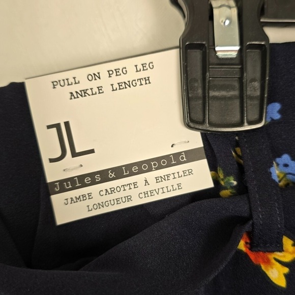 Jules & Leopold Women's 2X Belted Black Floral Stretchy Pull-On Ankle Pants NWT - Picture 5 of 9